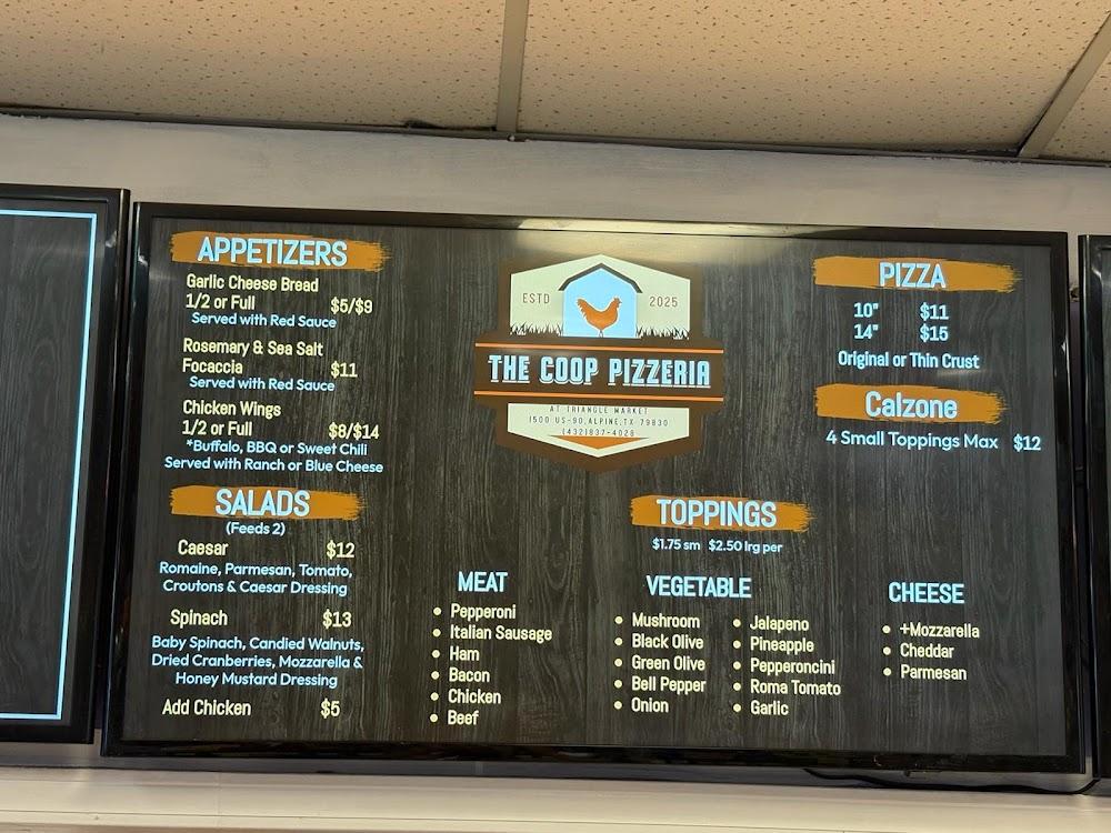 Coop Pizzeria Menu image 1